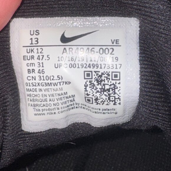 Nike Men's Downshifter 9 Running Shoe All Black Size 13 Sneakers AR4946-002 - Picture 8 of 9